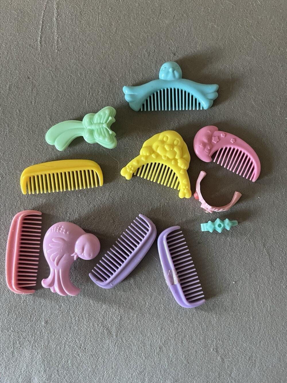 Vintage My Little Pony G1 Mixed Lot Of 9 Hair Combs Brush Hair Clip And Crown